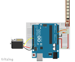 14 Flex sensor servo