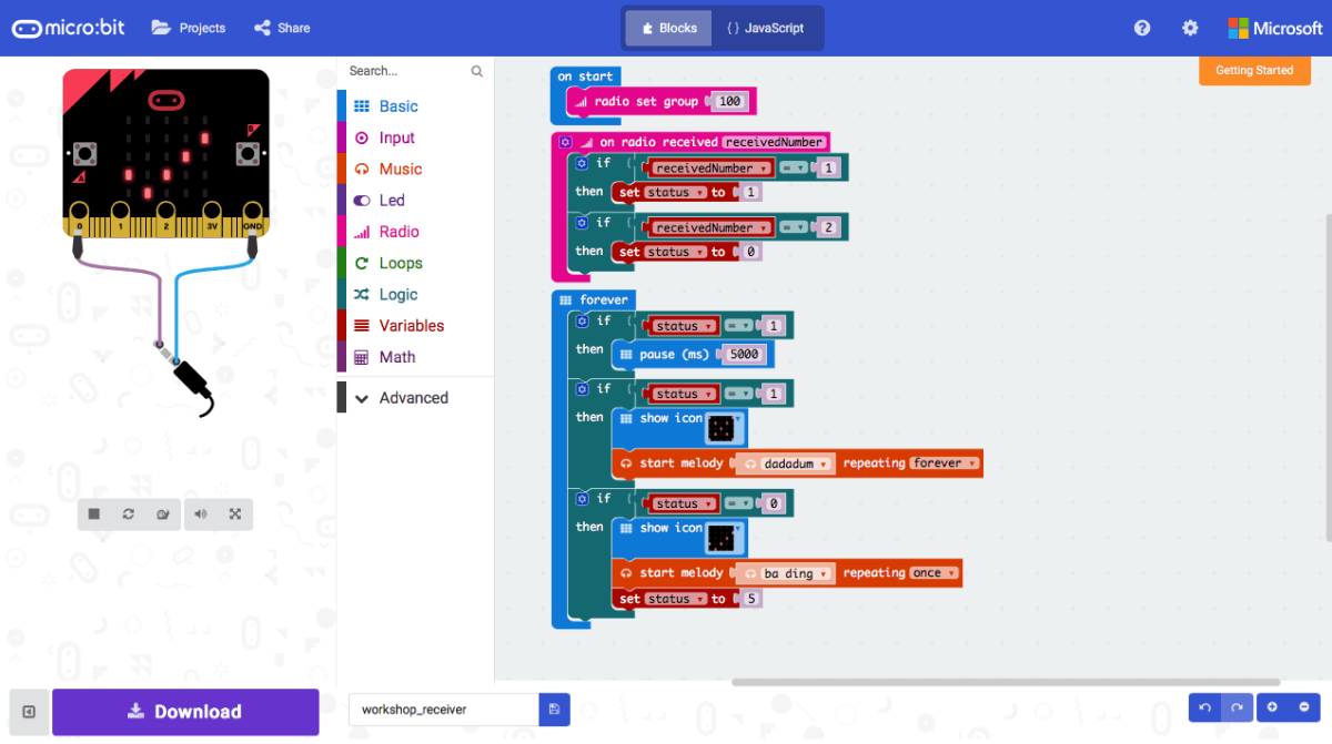 Micro Bit Alarm Code 02. Microbit alarm-system – maker